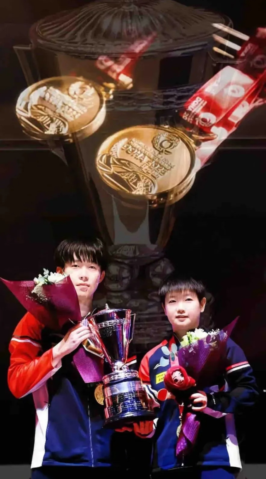 乒乓球选手技压群雄勇夺金杯